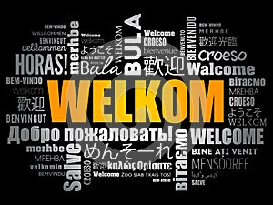 Welkom Welcome in Afrikaans word cloud photo