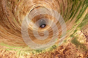 Well in the basement in the Red Stone Castle near the settlement called Pila in Slovakia