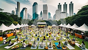 Well-Being in the City Urban Park Buzzes with Yoga Meditation and Healthy Tastings during Wellness Festival
