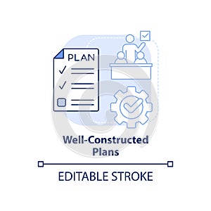 Well-constructed plans light blue concept icon photo