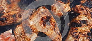 Well cooked chicken wings