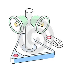 A well crafted isometric icon of speaker pole