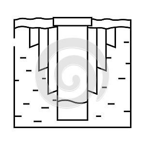 well design hydrogeologist line icon  illustration photo