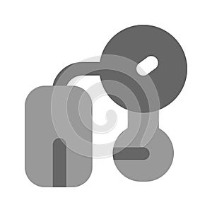 Well design icon of bp apparatus, sphygmomanometer vector photo