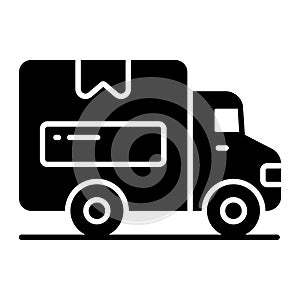 well designed icon of delivery van, delivery conveyance vector in modern design style