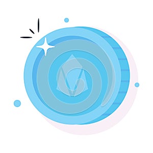 Well designed icon of EOS coin, cryptocurrency coin vector design