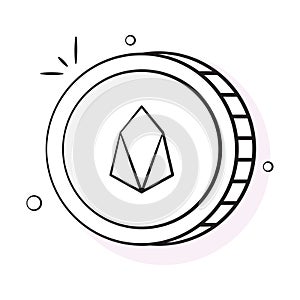Well designed icon of EOS coin, cryptocurrency coin vector design