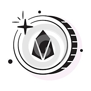 Well designed icon of EOS coin, cryptocurrency coin vector design