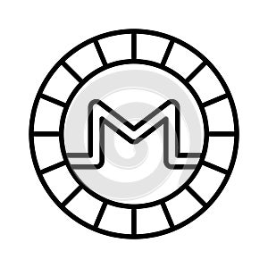 Well designed icon of Monero coin, cryptocurrency coin vector design