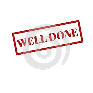 Well Done stamp on white