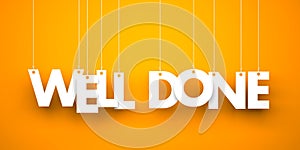 Well done. White word on orange background