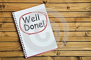 Well done word on notebook