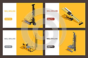 Well Drilling Banners Set