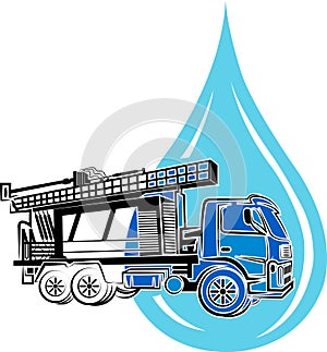 Well drilling truck logo