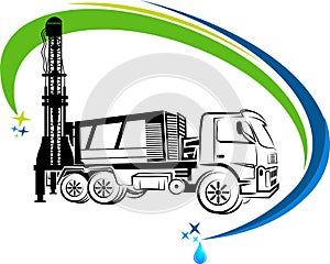 Well drilling truck logo photo