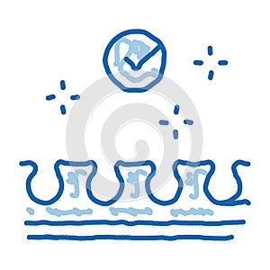 well epilated skin doodle icon hand drawn illustration