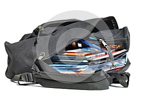 Well-filled schoolbag photo