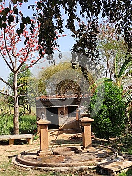 The well front of home in village, India