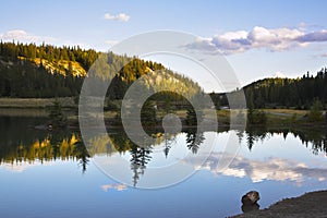 The well-known Cascade lakes. Sunrise