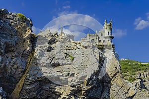 The well-known castle Swallow`s Nest near Yalta in Crimea