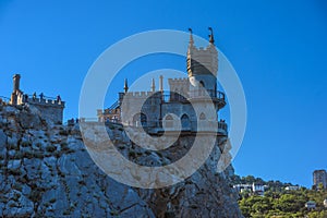 The well-known castle Swallow`s Nest near Yalta. Crimea