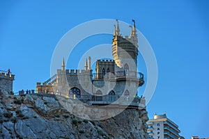 The well-known castle Swallow`s Nest near Yalta. Crimea