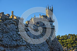 The well-known castle Swallow`s Nest near Yalta. Crimea