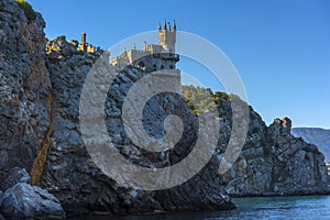 The well-known castle Swallow`s Nest near Yalta. Crimea