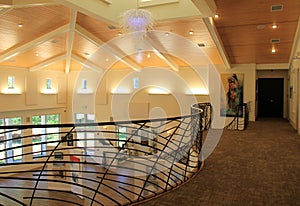 Second story level showing off interesting architecture, Coastal Art Gallery, Orange Beach Alabama, 2018