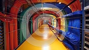 Well managed and clear designed Computer network server room with good cable management