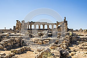 Well-preserved roman ruins in Volubilis, Fez Meknes area, Morocco