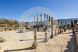 Well-preserved roman ruins in Volubilis, Fez Meknes area, Morocco