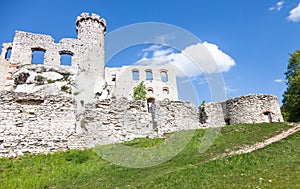 Well preserved ruins of an old castle in Poland