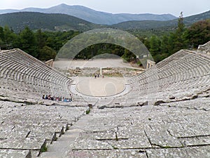 Well Preserved Stunning Ancient Theatre of Epidaurus in Greece