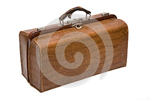 Well-traveled vintage suitcase