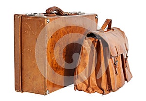 Well-Traveled Vintage Suitcase and Briefcase