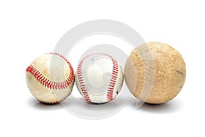 Well used baseball isolated