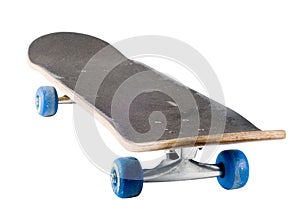 A well used skateboard, isolated