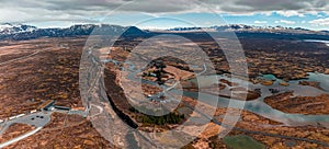 The well visible tectonic plate at Thingvellir National Park in Iceland.