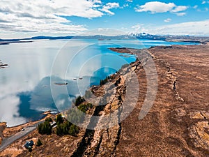 The well visible tectonic plate at Thingvellir National Park in Iceland. photo