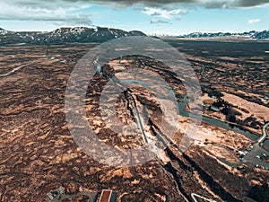 The well visible tectonic plate at Thingvellir National Park in Iceland. photo