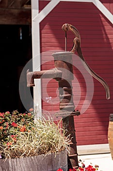 Well water pump on a farm