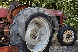 Well worn vintage farm tractor