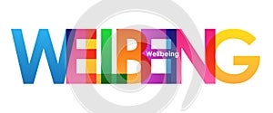 WELLBEING colorful overlapping letters banner photo