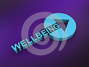 wellbeing word on purple