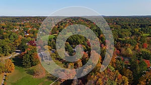 Wellesley College aerial view, Wellesley, Massachusetts, USA