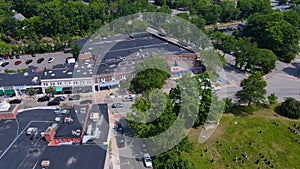 Wellesley town aerial view, Massachusetts, USA