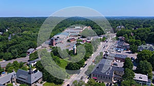 Wellesley town aerial view, Massachusetts, USA