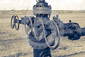 Wellhead with valve armature.