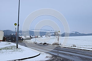 road between Welling and Trimbs in winter photo